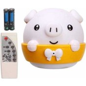 Resim Fastbuy 2.5w Uzaktan Kumandalı Gece Lambası Yukarı/aşağı Aydınlatma Sevimli Domuzcuk Başucu Gece Lambası Anahtarlı Sarı Işık Beyaz 