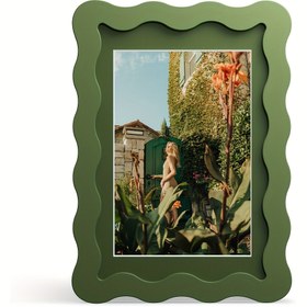 Resim Duvar & Masa Dekorasyonu için Dalgalı Tasarım Resim Çerçevesi - Çok Renkli Dalgalarla Sanatsal Yaratıcı Ev Dekoru - 4 Standart Boyut 4x6, 5x7, 8x10 cm - Oturma Odaları ve Ofisler İçin Modern Şık İç Mekan Vurgusu 