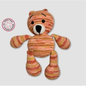 Resim Uretti - Gülnur 2184 - El Yapımı Amigurumi Renkli Ayı 34cm- Somon 