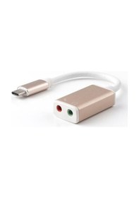 Resim Type C To 3.5mm Aux Kulaklık Mikrofon Cevirici Ses Kartı 