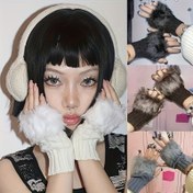 Resim 1 Çift Kadın Termal Yarım Parmaklu Eldiven - Açık Parmaklarla Pluş Kalınlaştırılmış Kış Eldiveni, Katı Renkli Zarif Tasarım, Açık Hava Aktiviteleri, Partiler ve Festivaller için, Elde Yıkama/Kuru Temizleme, Kış Eldiveni, Parti Aksesuarları, Fantazi Temalı Aksesuar, Yumuşak Dokulu, Festival Giyim, Şık Kış Giyim, Rahat Malzeme, Moda Severler 