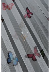 Resim Baskılı Kurşunlu Grek Tül Perde Çocuk Kelebek Çok Renkli 