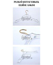 Resim Takım Elbise Askısı 44 Cm Pleksi Şeffaf Gold Kancalı Erkek Ceket Palto Askısı 20 Adet Diğer 