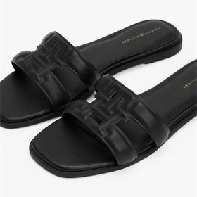 Resim Tommy Hilfiger Th Logo Strap Mule Kadın Siyah Sandalet - Fw0fw08671 