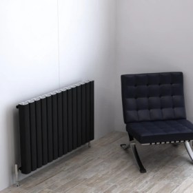 Resim Carisa Vesta Yatay Alüminyum Radyatör Modern Tasarım Siyah 60X104,5 cm 