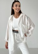 Resim BuHe Kumaş Düşük Omuzlu Oversize Gömlek 