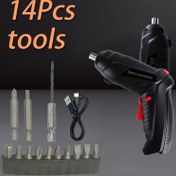 Resim Akıllı Elektrikli Tornavida Seti, ABS Reçinesi, Çok Başlıklı Uyumlu, Güçlü Güç, Hassas Verimlilik, USB Şarj Edilebilir Lityum Pil ile Donatılmış, Çeşitli Tornavida Sabitleme ve Çıkarma İçin Uygun, Çalışma Voltajı ≤ 36V 