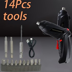 Resim Akıllı Elektrikli Tornavida Seti, ABS Reçinesi, Çok Başlıklı Uyumlu, Güçlü Güç, Hassas Verimlilik, USB Şarj Edilebilir Lityum Pil ile Donatılmış, Çeşitli Tornavida Sabitleme ve Çıkarma İçin Uygun, Çalışma Voltajı ≤ 36V 