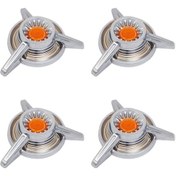 Resim Jant Kapak Fırfırı Takımı Üniversal Büyük Boy 3 Kollu Ortası Sarı Krom Kaplama 4 Parça Cf 2009 4 Adet 