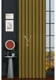 Resim İpek Kadife Fon Perde V-25 Yağ Yeşili Yağ Yeşili 