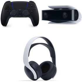 Resim Ps5 Dualsense Controller Kablosuz Kumanda Siyah + Ps5 Hd Kamera + Pulse 3D Kulaklık (Beyaz) 