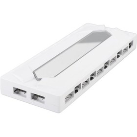 Resim Tenfowee Coolmoon Beyaz 2-in-1 Pwm Ve Argb Fan Hub, 10 Portlu, Manyetik Tabanlı, Sata Güçlü, Pc Soğutma Ve Işıklı Efekt Kontrolü Merkezi 