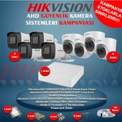 Resim Hikvision Ahd 4 Adet 2 Mp Dome 4 Adet 2 Mp Bullet Güvenlik Kamera 