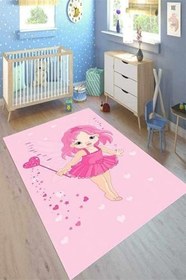 Resim Cotton Şönil Kaymaz Tabanlı Yıkanabilir Antibakteriyel Dijital Baskı Çocuk Halısı, 80 x 150 CK-10058A-CTN 