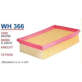 Resim Wunder Wh366 Opel Mokka Hava 834762 Hava Filtresi Trax 