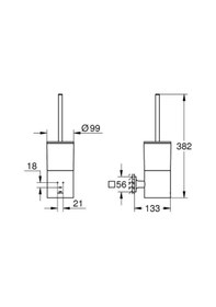 Resim Grohe Allure Tuvalet Fırçası Seti - 40340001 Gümüş 