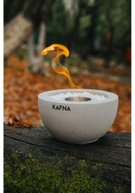 Resim Kafna Nehar Masaüstü Beton Şömine + 1lt. Bioethanol Şömine Yakıtı 