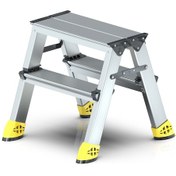 Resim Elmas Serisi 2+2 Basamaklı Çift Çıkışlı Alüminyum Katlanır Merdiven 1 Adet 