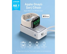 Resim Anker Maggo Powerbank (10K, 35W, Apple Watch İçin) - Beyaz - A1657 (Anker Türkiye Garantili) 