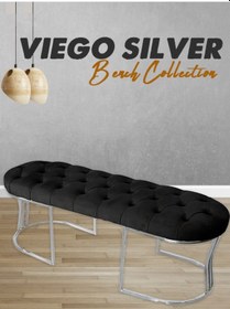 Resim VİEGO SILVER SİYAH -Kapitoneli Model Puf&Bench&Koltuk-Oturak-Uzun Makyaj Puff-Yatak Odası Ucu&Önü 