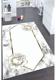 Resim Rovigo Home Dijital Baskı Yıkanabilir Kaymaz Taban Salon Halısı Ve Yolluk Rv142-fnl447 Beyaz 