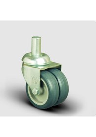 Resim ET03MKT75 Oynak Pimli Çiftli Termo Kauçuk Tekerlek Çap:75 