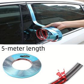 Resim 5-Metre Chrome Kaplama Gümüş Şerit Araba Dış Mekan İçin - Dayanıklı PVC Tampon ve Kapı Koruyucu, Parlak Bitiş, Kolay Kurulum, Çeşitli Modeller İçin Uygun, Araba Dekorasyon Şeridi | Chrome Bitiş Şeridi | Dayanıklı Şerit, Araba Dekorasyonu 