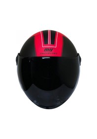 Resim Motosiklet Yarım Kask Siyah Vizör R22.06 Sertifika Fiber Material Desing Red Motor Kaskı Kırmızı 