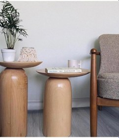 Resim Wood Ahşap 2 Li Set Mantar Yan Sehpa Modern Fiskos / Çiçeklik / Zigon Ahşap 