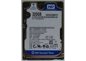 Resim ‎western Digital WD3200BEVT-00A0RT0 Western Digital 320GB 5400RPM Sata 3.0 Gbps 2.5" Akrep Sabit Disk 