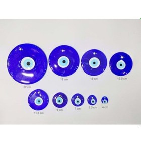 Resim Cam Nazar Boncuğu Delikli Çap 22 Cm 