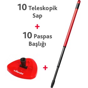 Resim Vileda Turbo Teleskopik Sap + Üçgen Başlık 10 Paket 