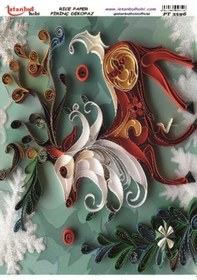 Resim Pirinç Dekopaj Kağıdı 30x42cm Pt-3596 Geyik Quilling 