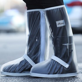 Resim 2 adet Yüksek Kaliteli Yağmur Ayakkabısı Erkekler ve Kadınlar için, Rüzgar Geçirmez, Kalınlaştırılmış, Aşınmaya Dayanıklı, Kaymaz, Ayarlanabilir Tasarım, 360° Tam Kapsama Ayakkabı Kapakları, Su Geçirmez Dış Mekan Ayakkabıları, Dış Mekan Bisikleti, Yürüyüş, Plaj Seyahatleri, Balıkçılık vb. için Uygun 