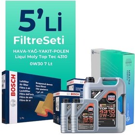 Resim Bosch Ford Mondeo 2.0 Dizel Filtre Bakım Seti Liqui Moly Motor Yağlı (2015-2018) 5 Li - 