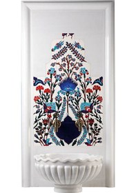 Resim Armada Çini 60X100 İznik Karanfil Türk Hamamı Çini Seramik Pano 