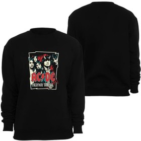 Resim ACDC Baskılı Unisex Bisiklet Yaka Sweatshirt SİYAH M 