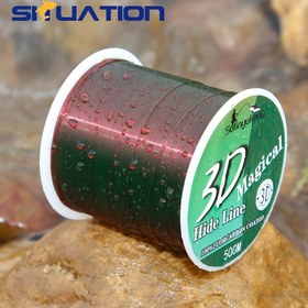 Resim SIUATION 500m/546YDS Sihirli Balıkçılık İpi - Görünmez 3D Sihirli Ana Hat, Süper Yumuşak Güçlü Esnek Hızlı Kesimli Su Naylonu, Yarışmalara ve Tatlısu Balıkçılığı için Yeşilden Kırmızıya Renk Değiştiren Kamuflaj, Balıkçılık Ekipmanı 