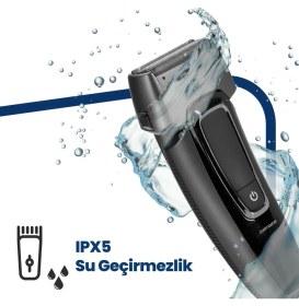 Resim Goldmaster Real GM9119 Islak Kuru Ipx5 Su Geçirmez Li-Ion Bataryalı Sakal ve Favori Şekillendirici Tıraş Makinesi 