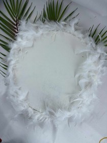 Resim Tüylü Deri Tef - Kırmızı Beyaz - Beyaz 