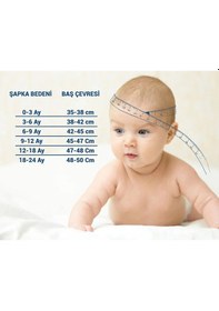 Resim Meri Baby Mavi Geometrik Desenli Poplin Düz Siperli Şapka 