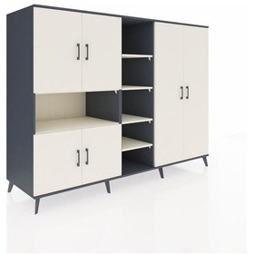 Resim Kronos Dolap 13 Raflı 6 Kapaklı 220x59x163 Antrasit-aytaşı Antrasit-aytaşı 