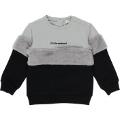 Resim Panço Kız Bebek Peluş Detaylı Yazı Nakışlı Sweatshirt 