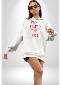 Resim Pink Floyd The Wall Kadın Erkek Beyaz Kapüşonlu Sweatshirt Hoodie Beyaz 