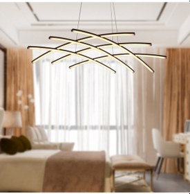 Resim Brian Mat Siyah Boyalı 3000K 58 Watt Sarkıt Salon Oturma Odası Ledli Avize 