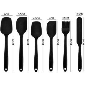 Resim 6'lı Silikon Mutfak Seti, Yapışmaz Spatula, Kaşık, Bıçak, Pasta Fırçası, Yumurta Fırçası Yanmaz Yapışmaz Mutfak Pasta Slikon Yumurta Fırçası Kaşık Bıçak Spatula Seti 