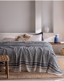 Resim Madame Coco Castillones Çift Kişilik Pamuklu Yatak Örtüsü - Lacivert/ekru 8684427228791 Çok Renkli 