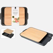 Resim Hazneli Bambu Kesme Tahtası 37,5x24x3,5 cm 