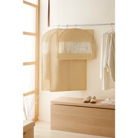 Resim Tekno Trust Bej 3 Adet Bej Balıksırtı Elbise Kılıfı Takım Elbise Kılıfı Kıyafet Taşıma Kılıfı Gamboç 60X100 Kum 