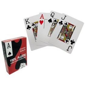 Resim Kırmızı Pvc Plastik Su Geçirmez Jumbo Blackjack iskambil Oyun Kağıdı cin443kr 